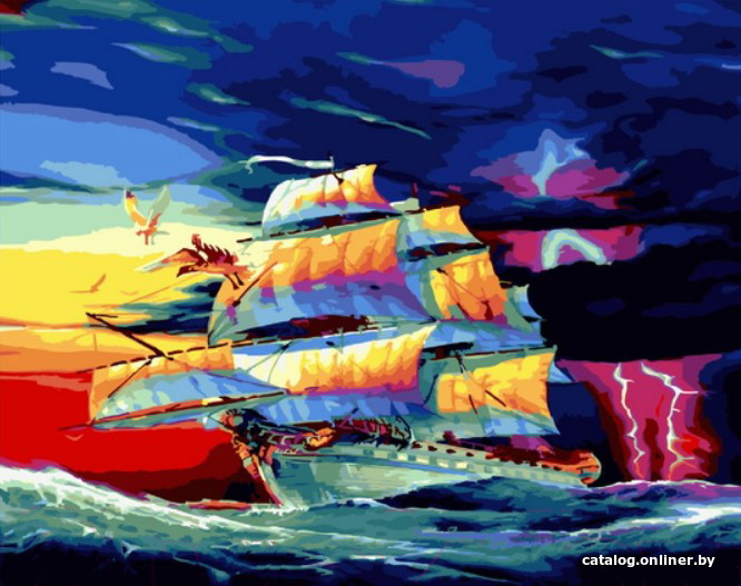 

Картина по номерам PaintBoy Цветной корабль GX5187