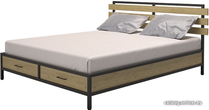 

Кровать Millwood Neo Loft KM-1 160x200 (дуб натуральный/черный)