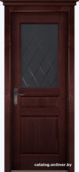

Межкомнатная дверь ОКА Валенсия 60x200 (махагон/стекло графит)