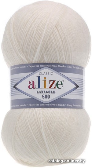 

Пряжа для вязания Alize Lanagold 450 (800 м, жемчужный)