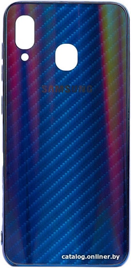 

Чехол для телефона EXPERTS Aurora Glass для Samsung Galaxy A20/A30 с LOGO (синий)