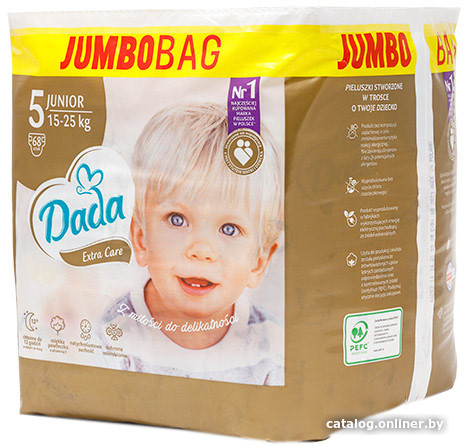 

Подгузники Dada Extra Care Junior 5 Jumbo Bag (68 шт)