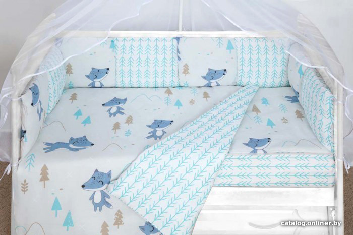 

Постельное белье Amarobaby В лесу (12 подушек, серый)
