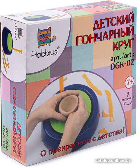 

Набор для лепки Hobbius DGK-02 Детский гончарный круг 22x22x6 см