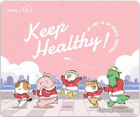 

Коврик для мыши Miniso Mini Family Sports Square (розовый)
