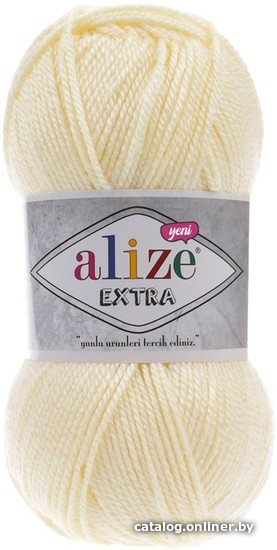 

Пряжа для вязания Alize Extra 100% акрил 01 (220 м, молочный)