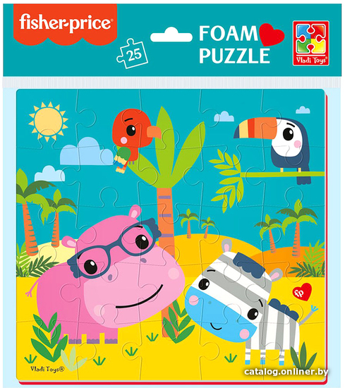 

Мозаика/пазл Fisher-Price Бегемот и зебра VT1109-04