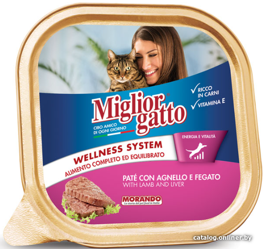 

Консервированный корм для кошек MigliorGatto Lamb and Liver 100 г