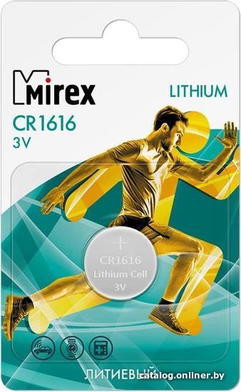 

Батарейка Mirex CR1616 литиевая блистер 1 шт. 23702-CR1616-E1