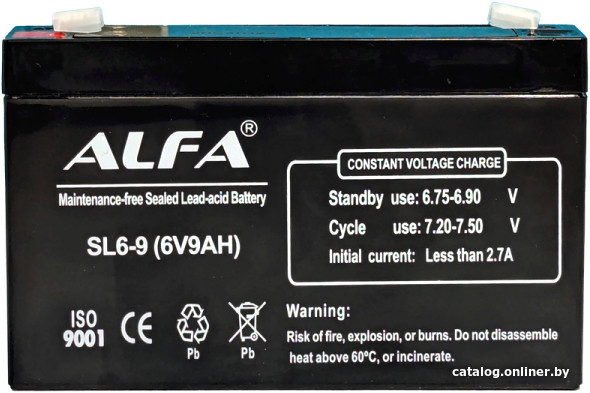 

Аккумулятор для ИБП ALFA SL6-9 (6V-9Ah)
