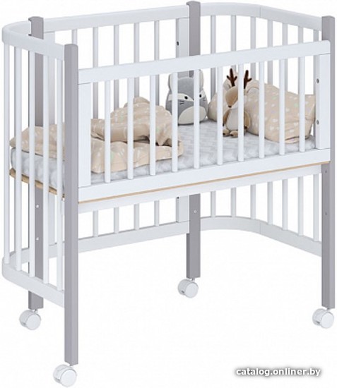 

Приставная детская кроватка Polini Kids Simple 105 (белый/серый)