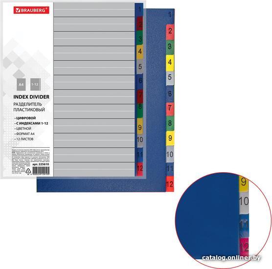 

Разделитель документов BRAUBERG 225610 (ассорти)