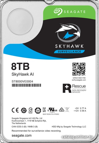 

Жесткий диск Seagate SkyHawk AI 8TB ST8000VE000