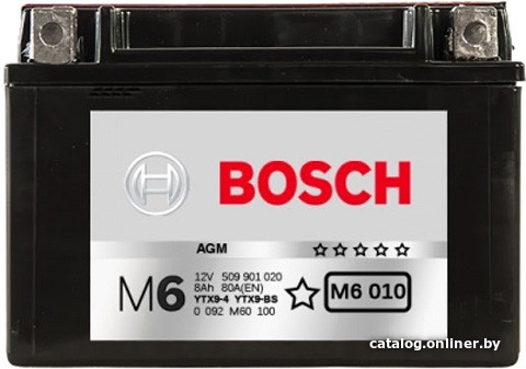 

Мотоциклетный аккумулятор Bosch M6 YTX9-4/YTX9-BS 508 012 008 (8 А·ч)