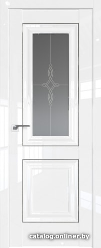 

Межкомнатная дверь ProfilDoors 28L 50x200 (белый люкс серебро люкс, стекло узор графит)