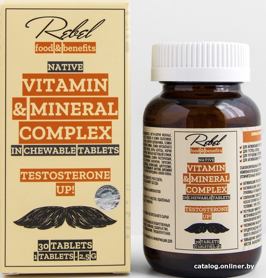 

Витамины, минералы Бунтарь Rebel Food & Benefits. Testosterone Up, 30 таб.