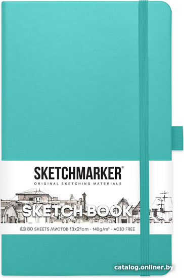 

Альбом для рисования Sketchmarker Скетчбук 2314503SM (80 л, аквамарин)