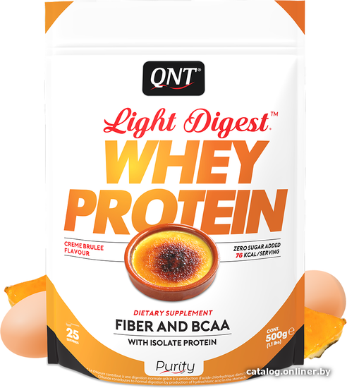 

Протеин сывороточный (концентрат) QNT QNT Whey Light Digest (крем-брюле, 500г)