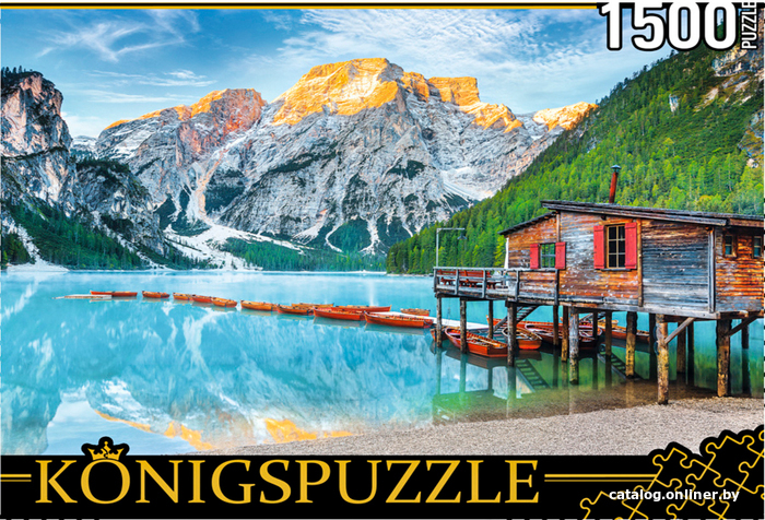 

Пазл Konigspuzzle Италия. Озеро Брайес в Альпах ГИK1500-0672 (1500 эл)