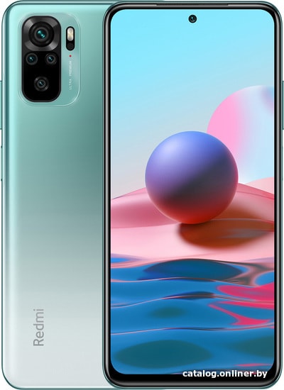 

Смартфон Xiaomi Redmi Note 10 4GB/128GB (зеленое озеро)