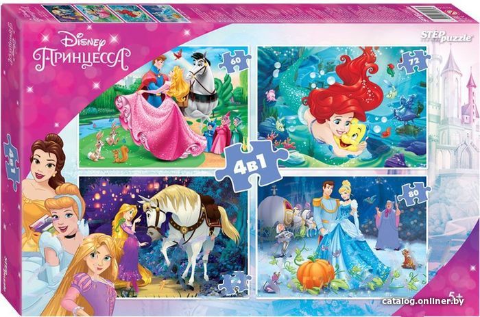 

Набор пазлов Step Puzzle Принцессы Disney 4 в 1 92316 (266 эл)