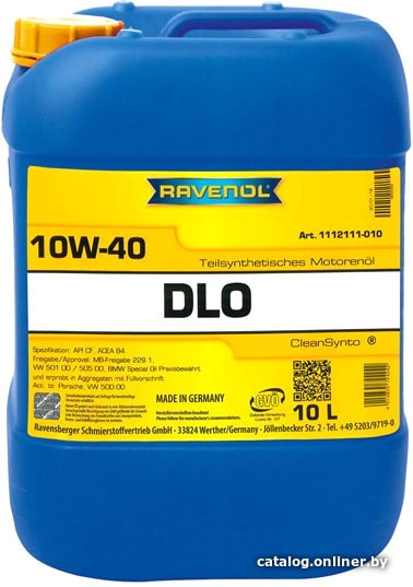 

Моторное масло Ravenol DLO Diesel 10W40 10л