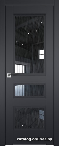 

Межкомнатная дверь ProfilDoors 69U 90x200 (черный матовый, стекло дождь черный)