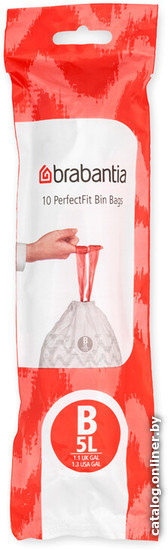 

Пакеты для мусора Brabantia PerfectFit B 5 л 137709 (10 шт, белый)