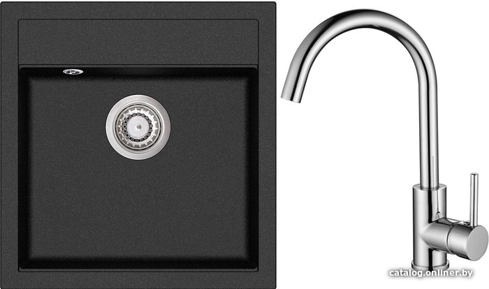 

Кухонная мойка Aquasanita Tesa SQT100W + Sabia 5523 (графит 222/хром 001)