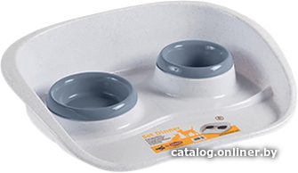 

Миски на подставке Stefanplast Set Dinner 97774 (белый/синий)