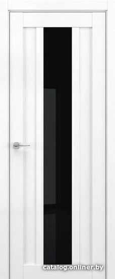 

Межкомнатная дверь Юркас Deform V14 80x200 (вайт вуд/стекло lacobel черный лак)
