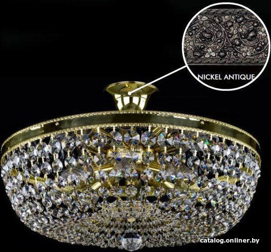 

Припотолочная люстра ArtGlass Gerta Dia 500 Nickel Antique Sp