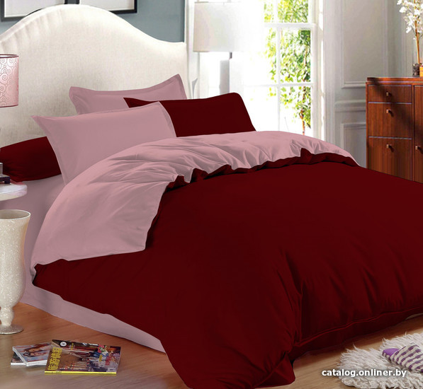 

Постельное белье Amore Mio Garnet евро 24980 (бордовый/розовый)