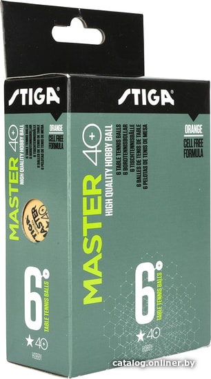 

Мяч для настольного тенниса Stiga Master 40+ (оранжевый, 1 звезда, 6 шт.)
