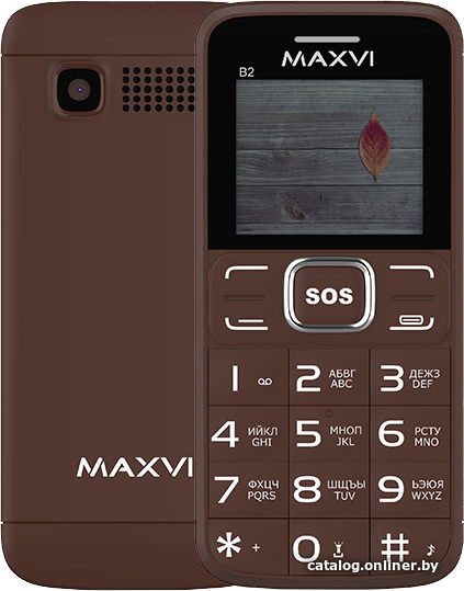 

Кнопочный телефон Maxvi B2 (винный красный)