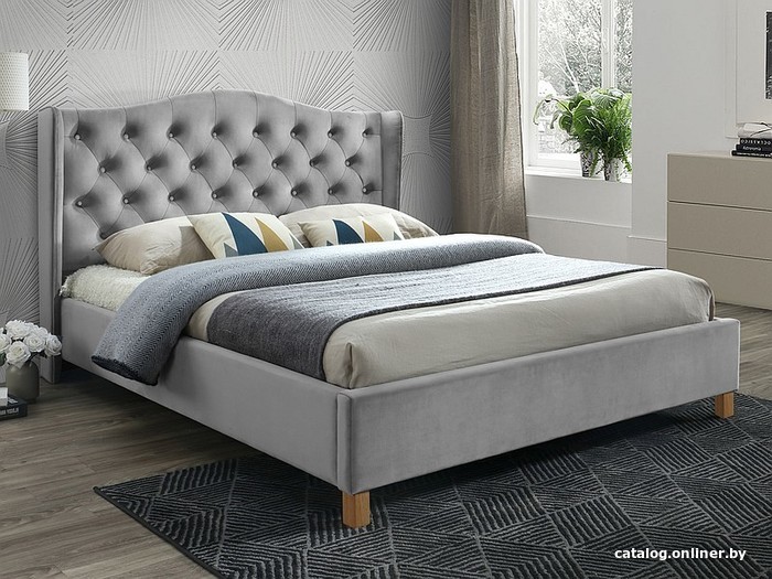 

Кровать Signal Aspen Velvet 160х200 (светло-серый/дуб)