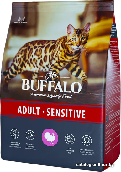 

Сухой корм для кошек Mr.Buffalo Adult Sensitive с индейкой 10 кг