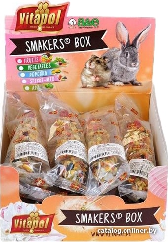 

Лакомство для грызунов Vitapol Smakers Box для грызунов и кроликов фруктовый 12 шт