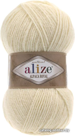 

Пряжа для вязания Alize Alpaca royal 01 (250 м, крем)
