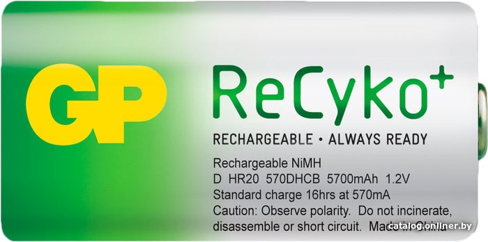 

Аккумулятор GP ReCyko+ D 5700mAh 1 шт.