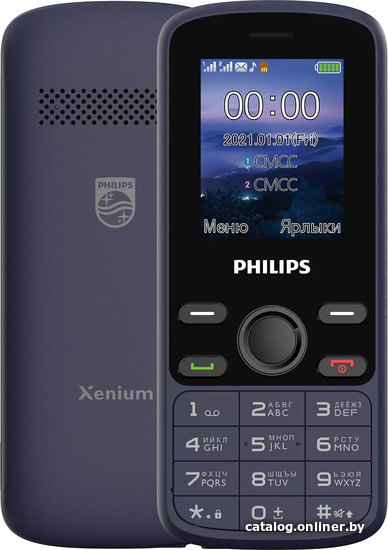 

Кнопочный телефон Philips Xenium E111 (синий)