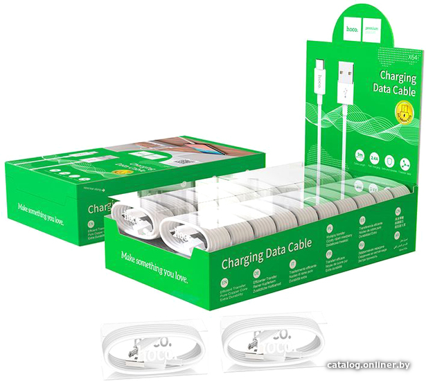 

Кабель Hoco X64 USB Type-A - microUSB (40 шт, белый)