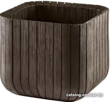 

Кашпо Keter Wood Look Cube Planter L (коричневый)