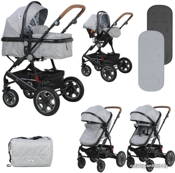 

Универсальная коляска Lorelli Lora 2021 (3 в 1, cool grey elephants)