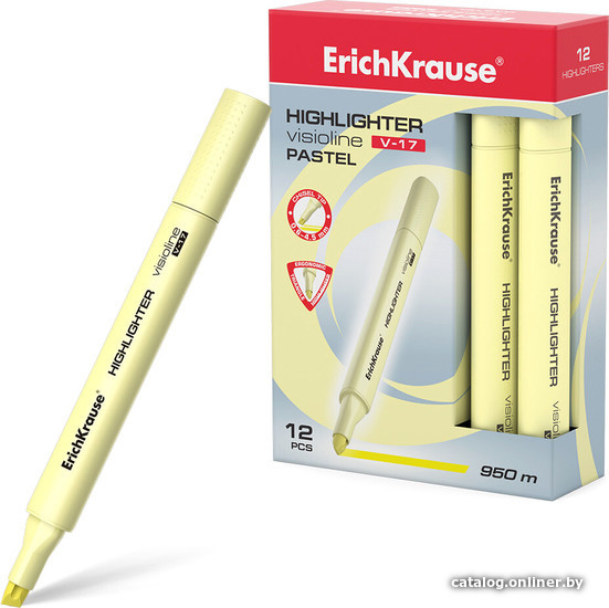 

Текстовыделитель Erich Krause Visioline V-17 Pastel 56019 (желтый)