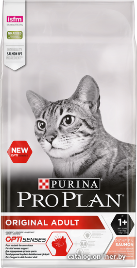 

Сухой корм для кошек Pro Plan Original Adult OptiSenses с лососем 10 кг