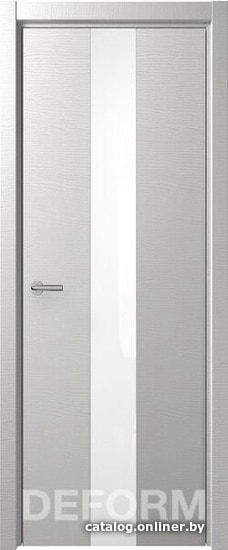 

Межкомнатная дверь Юркас Deform H4 ДО 70x200 (дуб французский сильвер/lacobel белый)