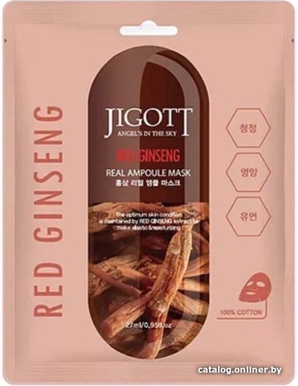 

Jigott Маска для лица тканевая Red Ginseng Real Ampoule Mask 10x27 мл