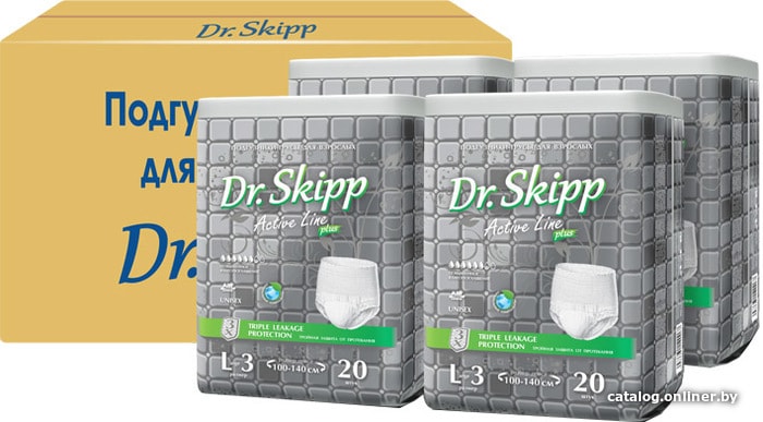

Трусы-подгузники для взрослых Dr.Skipp Active Line L 3 (4x20 шт)
