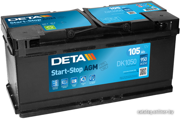 

Автомобильный аккумулятор DETA Start-Stop AGM DK1050 (105 А·ч)